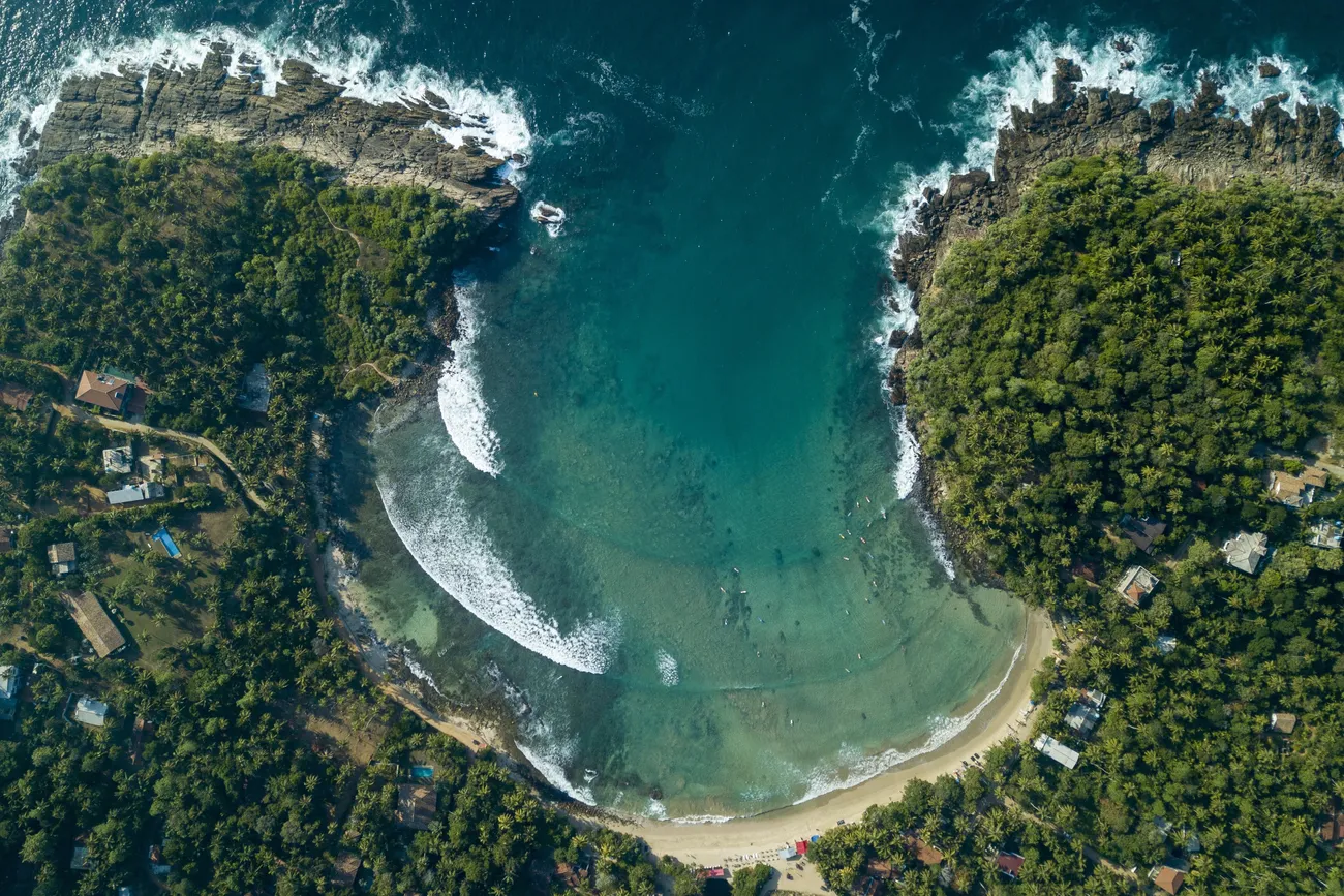 Hiriketiya bay on Sri Lanka's south coast