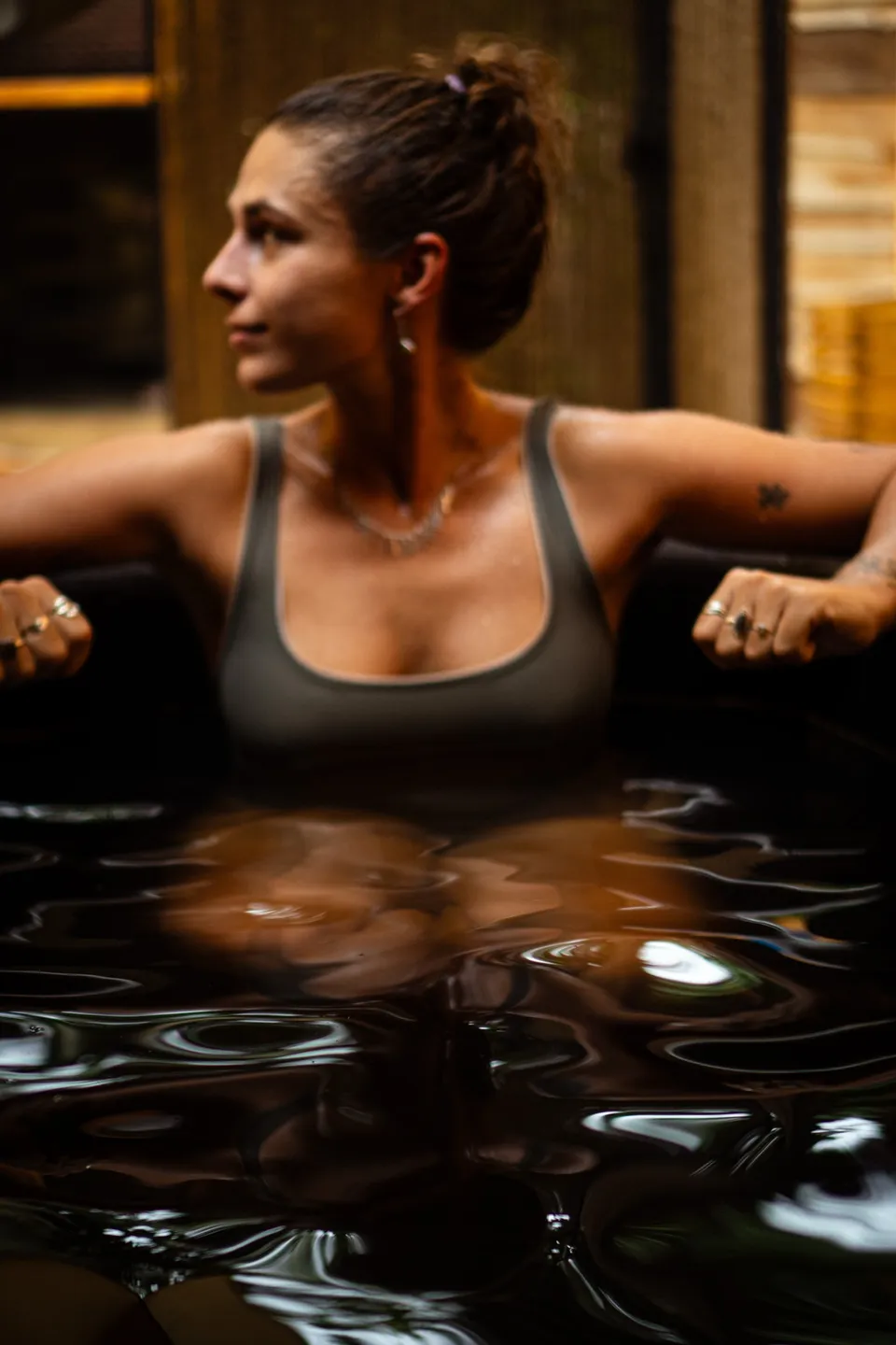 Cold plunge after the sauna