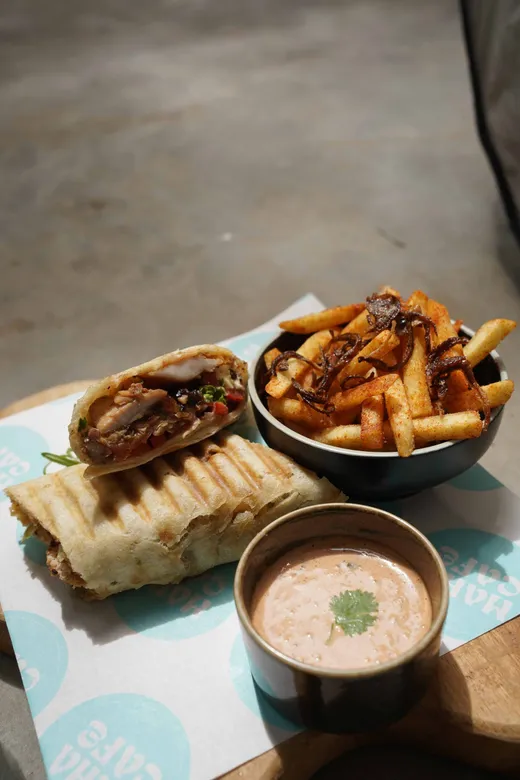 A wrap from the grill at Maha Mezze, Hiriketiya